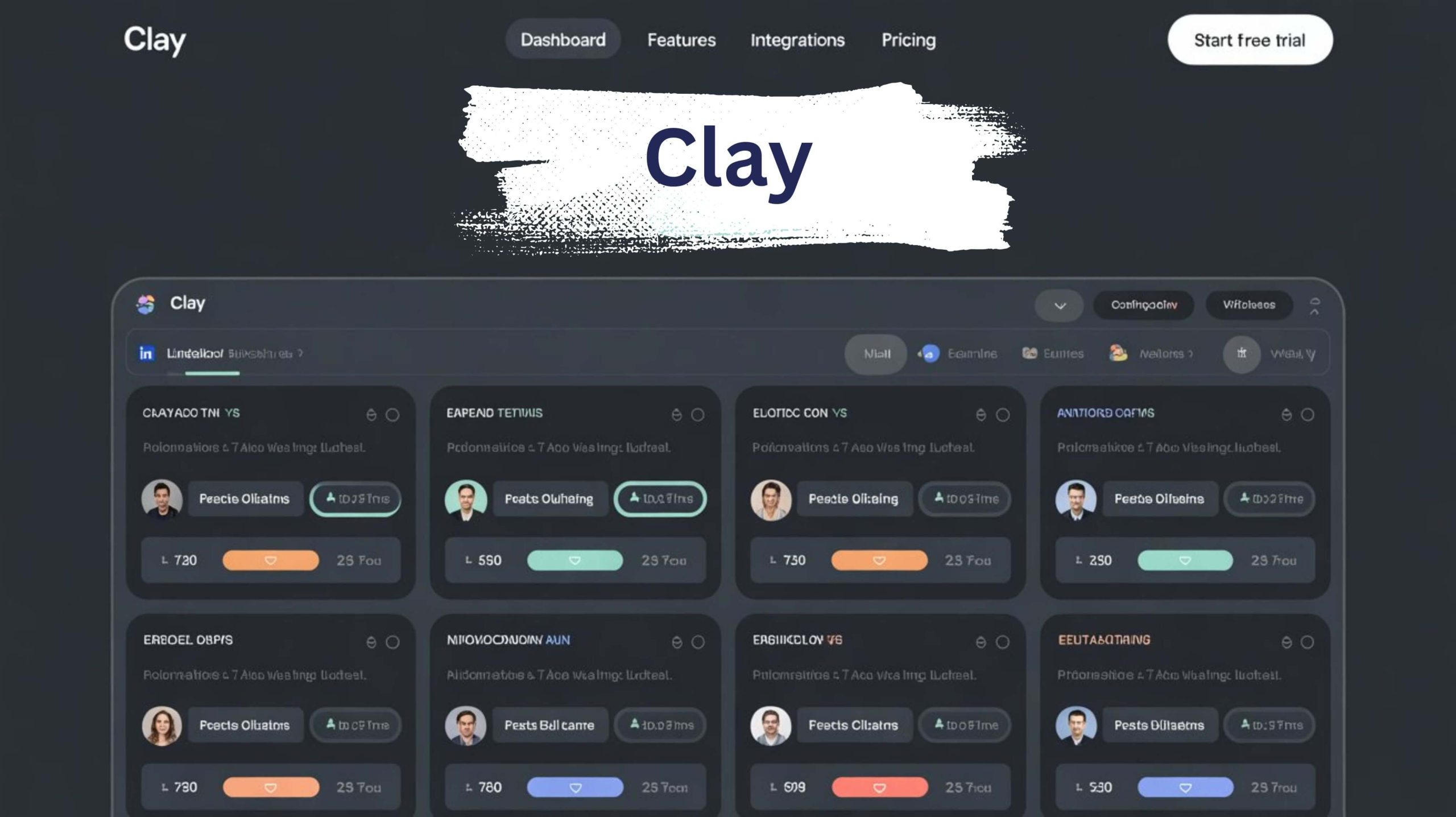 Clay platform building AI-powered prospect lists with real-time data enrichment, smart filters, and intelligent contact suggestions in a futuristic 2025 workspace