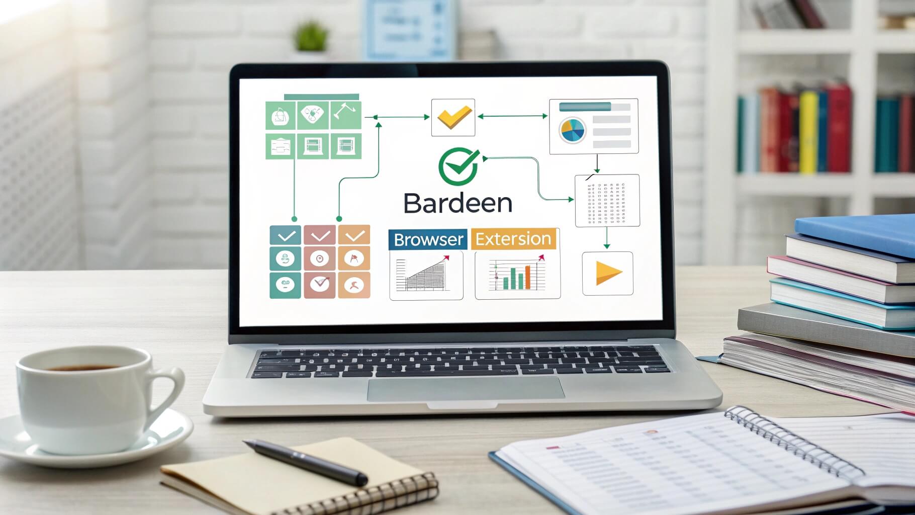 Bardeen dashboard automating repetitive tasks like email and spreadsheet management in a browser workspace for busy professionals